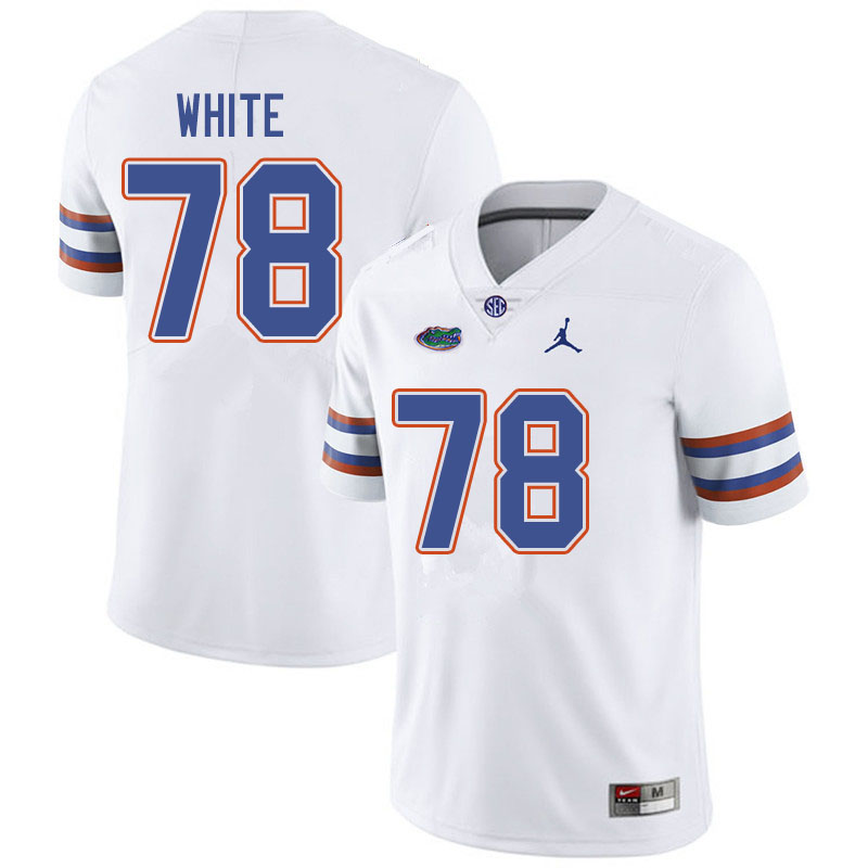 Jordan Brand Men #78 Ethan White Florida Gators College Football Jerseys Sale-White - Click Image to Close
